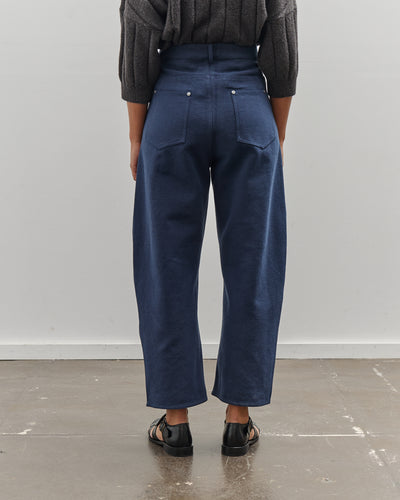 7115 by Szeki Relaxed Curved Leg Trouser, Navy