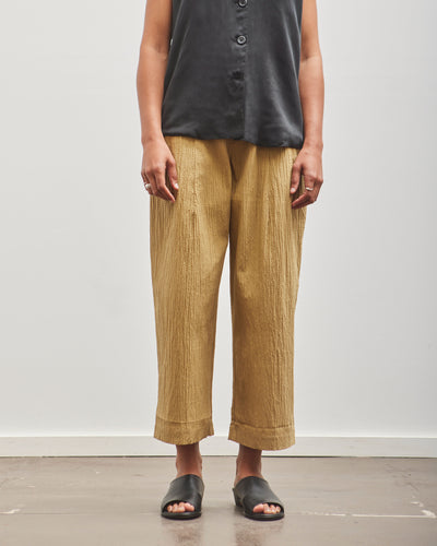 7115 by Szeki Signature Pleated Trouser, Textured Dijon