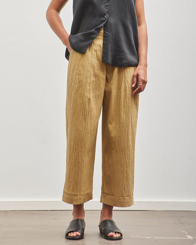 7115 by Szeki Signature Pleated Trouser, Textured Dijon