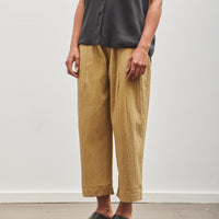 7115 by Szeki Signature Pleated Trouser, Textured Dijon