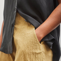7115 by Szeki Signature Pleated Trouser, Textured Dijon