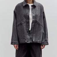 7115 by Szeki Signature Panel Pockets Jacket, Washed Black