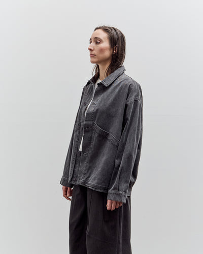 7115 by Szeki Signature Panel Pockets Jacket, Washed Black