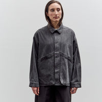 7115 by Szeki Signature Panel Pockets Jacket, Washed Black