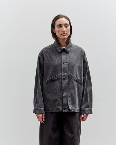 7115 by Szeki Signature Panel Pockets Jacket, Washed Black