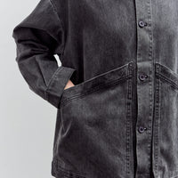 7115 by Szeki Signature Panel Pockets Jacket, Washed Black