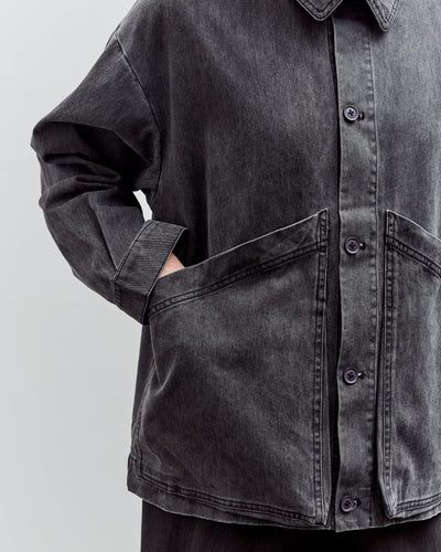7115 by Szeki Signature Panel Pockets Jacket, Washed Black