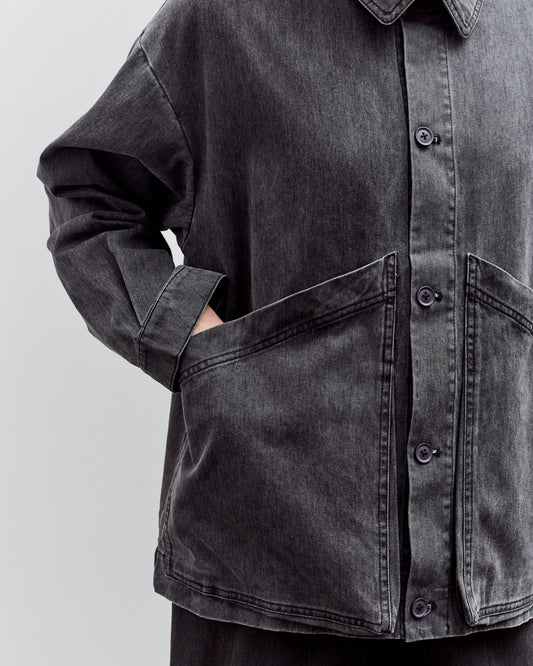 7115 by Szeki Signature Panel Pockets Jacket, Washed Black