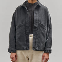 7115 by Szeki Signature Panel Pockets Shirt Jacket, Washed Black