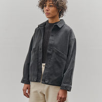 7115 by Szeki Signature Panel Pockets Shirt Jacket, Washed Black