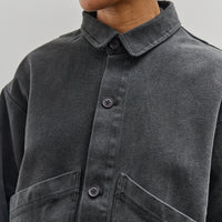 7115 by Szeki Signature Panel Pockets Shirt Jacket, Washed Black