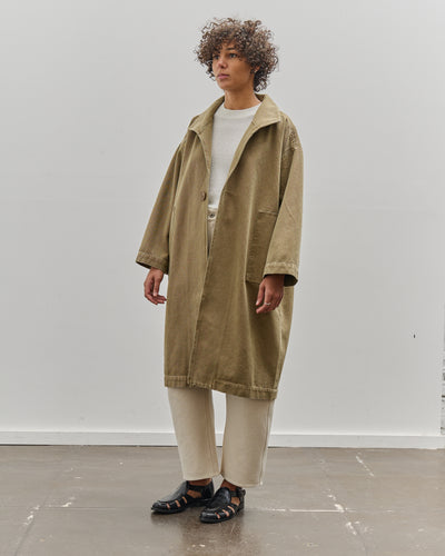 7115 by Szeki Spring Lapel Coat, Washed Kelp