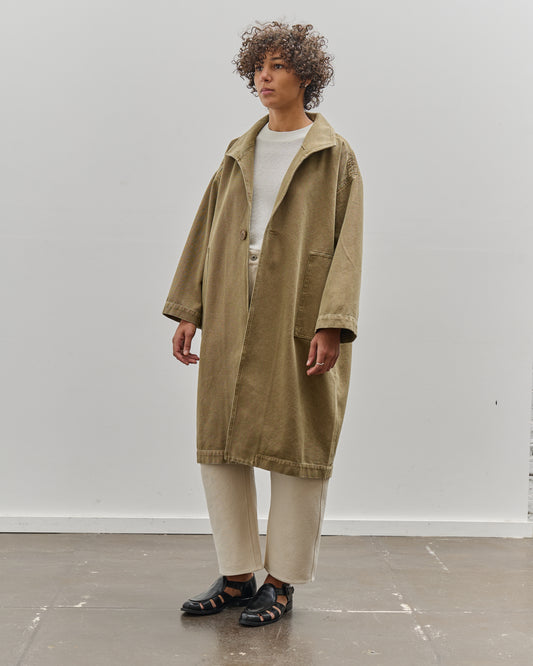 7115 by Szeki Spring Lapel Coat, Washed Kelp