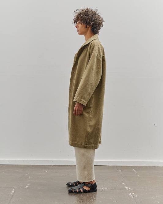 7115 by Szeki Spring Lapel Coat, Washed Kelp