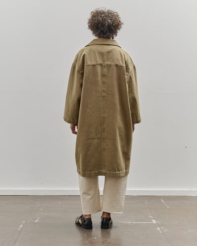 7115 by Szeki Spring Lapel Coat, Washed Kelp