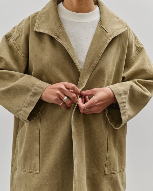 7115 by Szeki Spring Lapel Coat, Washed Kelp