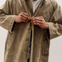 7115 by Szeki Fall Duster Unisex, Spotted Washed Olive
