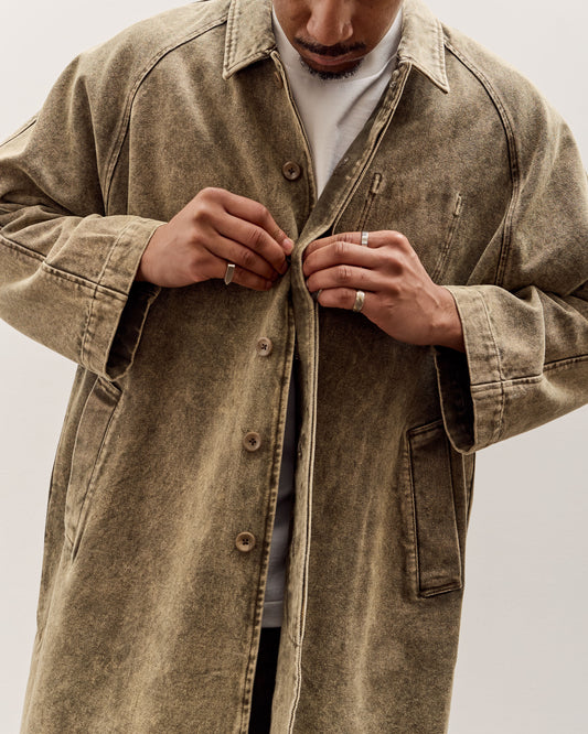 7115 by Szeki Fall Duster Unisex, Spotted Washed Olive