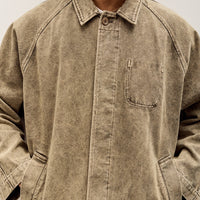 7115 by Szeki Fall Duster Unisex, Spotted Washed Olive