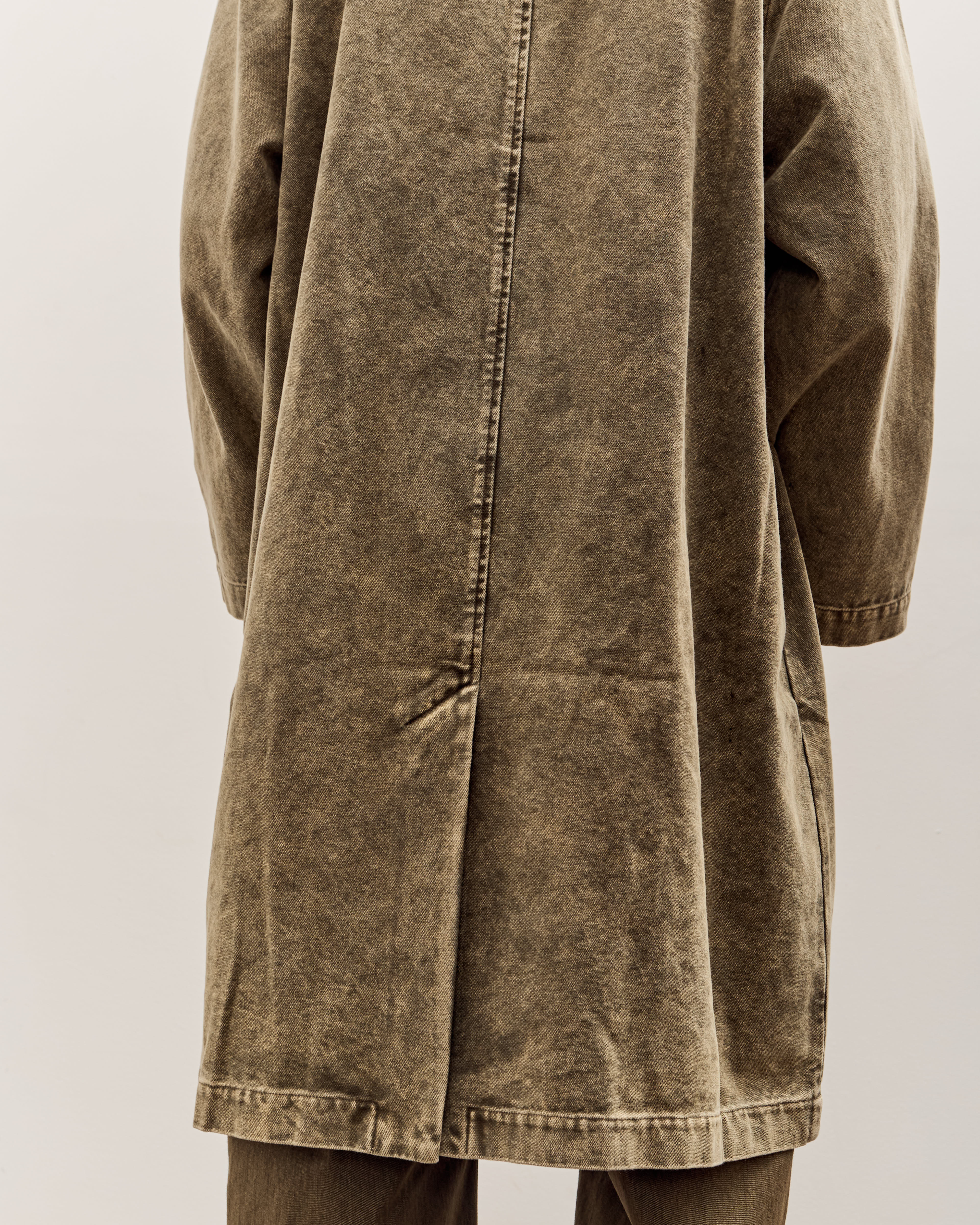 7115 by Szeki Fall Duster Unisex, Spotted Washed Olive – Glasswing
