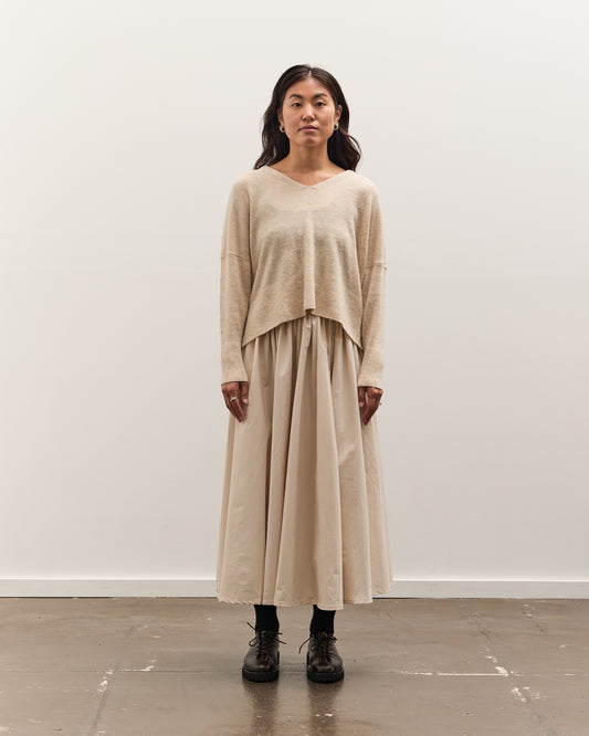 7115 by Szeki V-Neck Sweater, Sand Beige