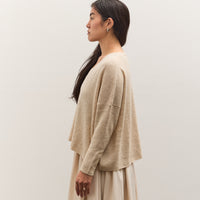 7115 by Szeki V-Neck Sweater, Sand Beige