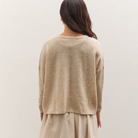 7115 by Szeki V-Neck Sweater, Sand Beige