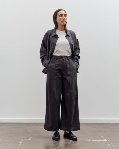 7115 by Szeki Wide-Legged Skate Trouser Unisex, Charcoal Black
