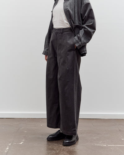 7115 by Szeki Wide-Legged Skate Trouser Unisex, Charcoal Black