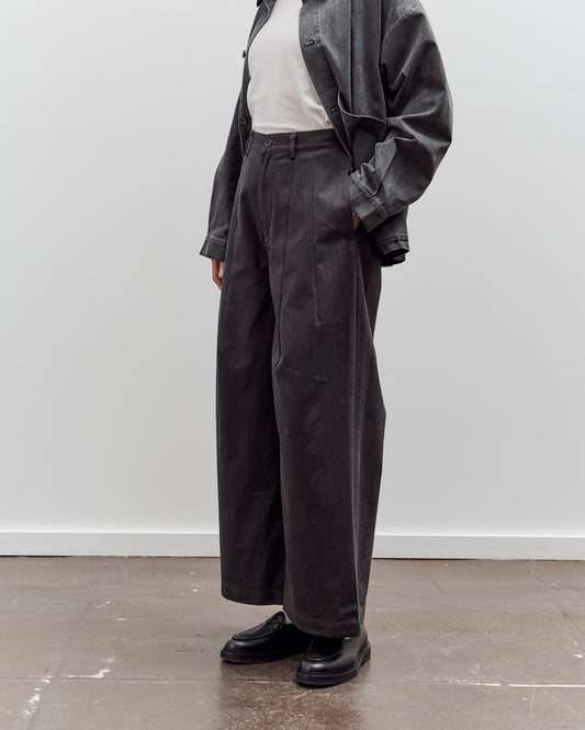 7115 by Szeki Wide-Legged Skate Trouser Unisex, Charcoal Black