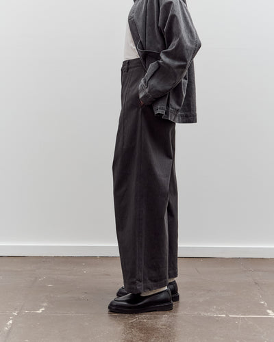 7115 by Szeki Wide-Legged Skate Trouser Unisex, Charcoal Black
