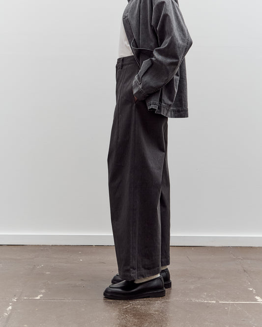 7115 by Szeki Wide-Legged Skate Trouser Unisex, Charcoal Black
