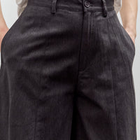 7115 by Szeki Wide-Legged Skate Trouser Unisex, Charcoal Black