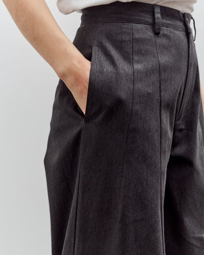 7115 by Szeki Wide-Legged Skate Trouser Unisex, Charcoal Black