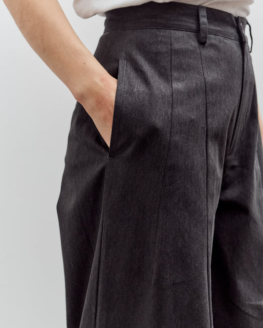 7115 by Szeki Wide-Legged Skate Trouser Unisex, Charcoal Black