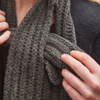 7115 by Szeki Signature Cross Scarf, Charcoal