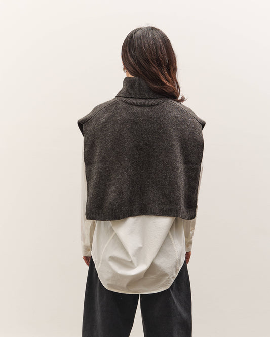 7115 by Szeki Knit Turtleneck Vest, Charcoal