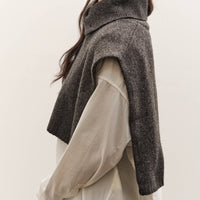 7115 by Szeki Knit Turtleneck Vest, Charcoal