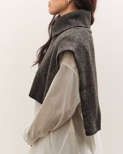 7115 by Szeki Knit Turtleneck Vest, Charcoal