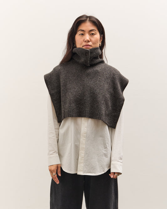 7115 by Szeki Knit Turtleneck Vest, Charcoal