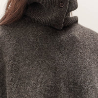 7115 by Szeki Knit Turtleneck Vest, Charcoal
