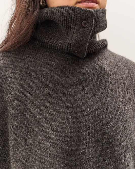 7115 by Szeki Knit Turtleneck Vest, Charcoal