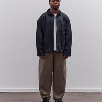 7115 by Szeki Waxed Panel Pockets Shirt Jacket Unisex, Navy Black