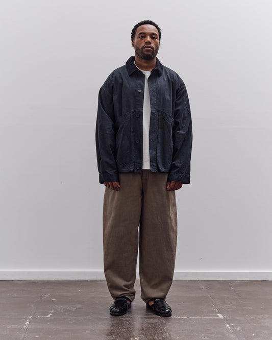 7115 by Szeki Waxed Panel Pockets Shirt Jacket Unisex, Navy Black