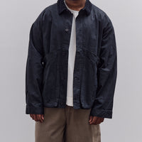 7115 by Szeki Waxed Panel Pockets Shirt Jacket Unisex, Navy Black