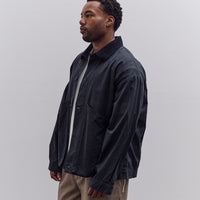 7115 by Szeki Waxed Panel Pockets Shirt Jacket Unisex, Navy Black