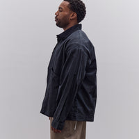 7115 by Szeki Waxed Panel Pockets Shirt Jacket Unisex, Navy Black