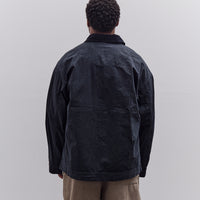 7115 by Szeki Waxed Panel Pockets Shirt Jacket Unisex, Navy Black