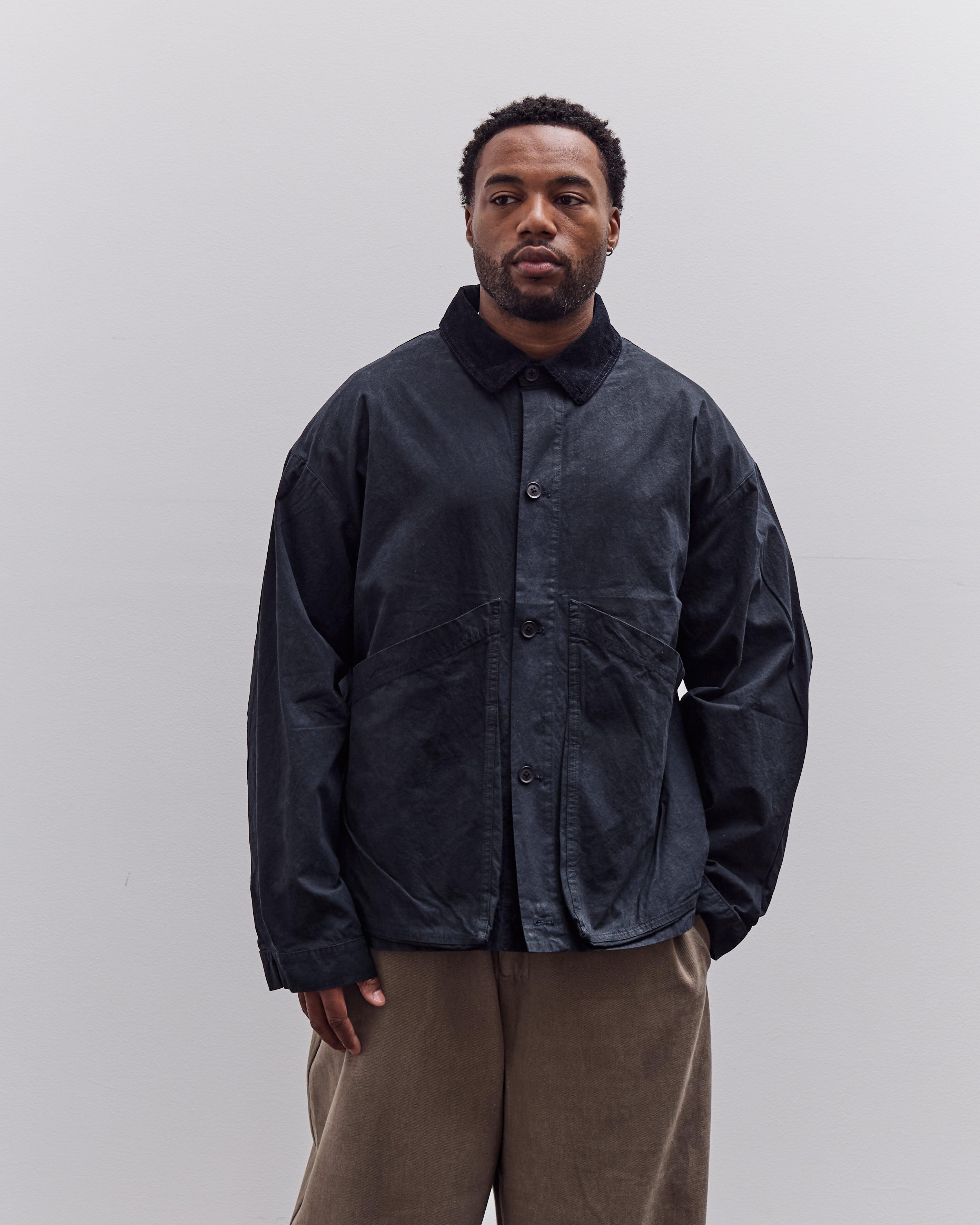 7115 by Szeki Panel Pockets Shirt Jacket, Navy Black – Glasswing