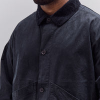 7115 by Szeki Waxed Panel Pockets Shirt Jacket Unisex, Navy Black